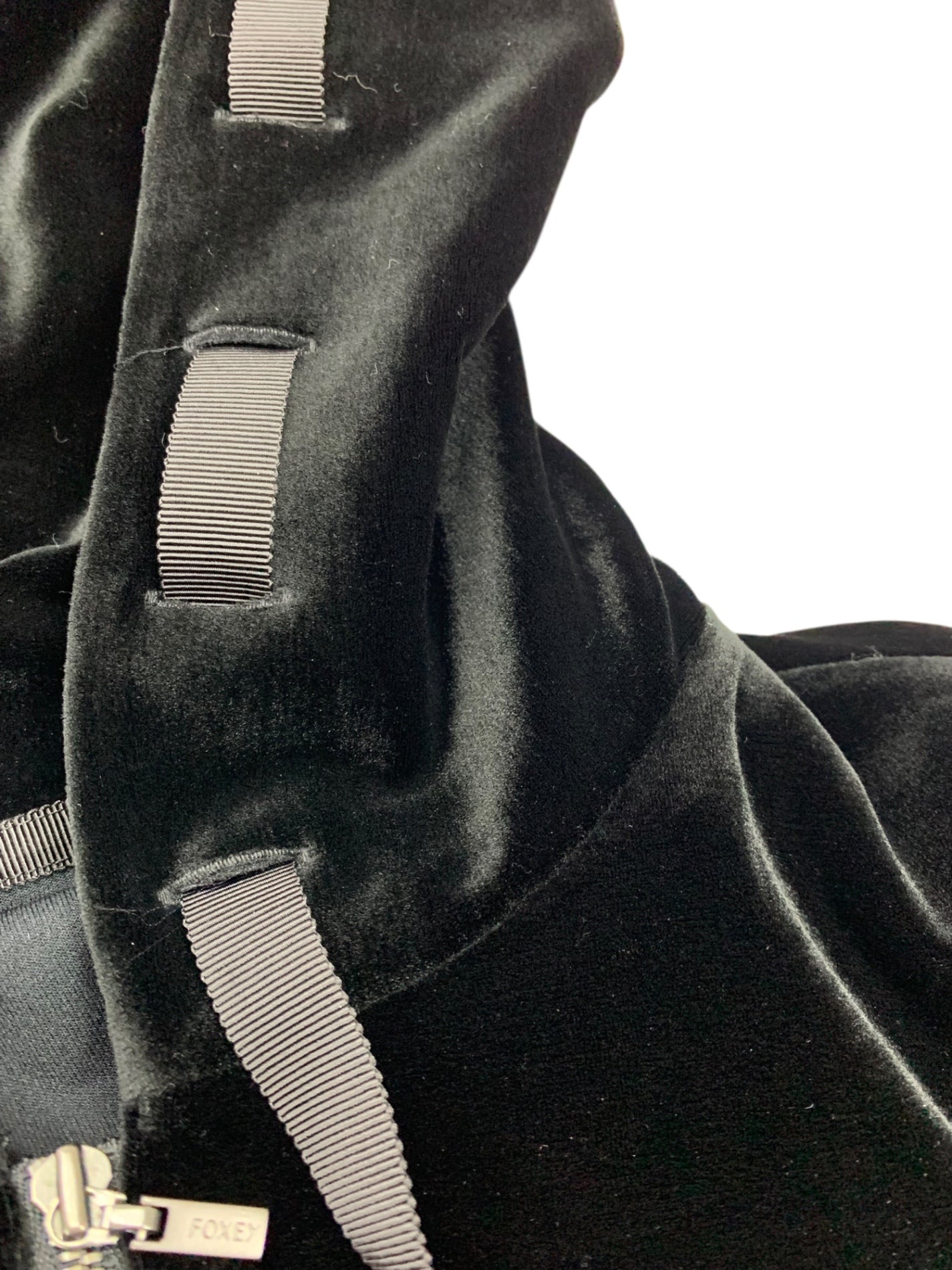 ベロアノワール by フォクシーニューヨーク Velour Cocoon Cardigan 41947 パーカー 40 ブラック ベロア ITTVZPCPLZEU