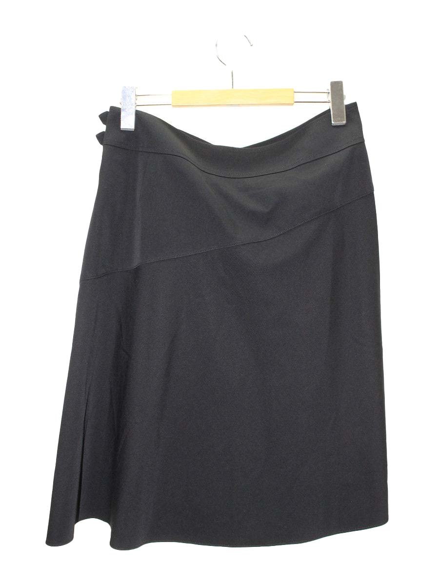 バーバリーロンドン FX075-669-09 スカート 42 ブラック ベルトデザイン アシンメトリー 三陽商会 ITG71KWC6L2C 【SALE】