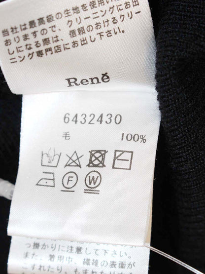 ルネ 6432430 ニット 34 ブラック ウール ITE7ZUFZDZUO