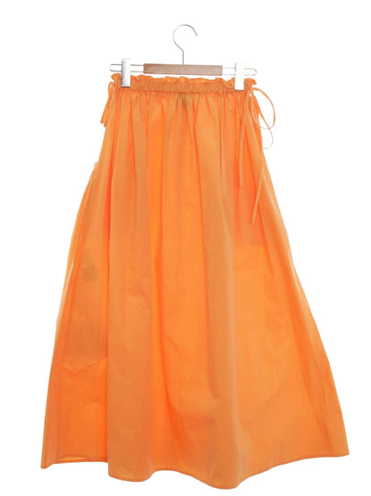 エムエスジーエム 3042MDD115 スカート 38 オレンジ  フロントボタン フレア ウエストギャザー IT2UG626LXKC