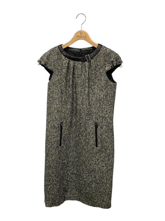 ハロッズ 19508131 ワンピース 2 グレー ツイード フェイクレザー ITG6DL4IGJ8C