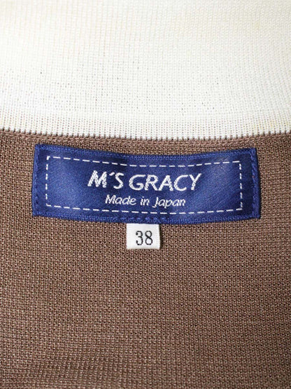 エムズグレイシー 018327 カーディガン 38 ブラウン ジップアップ ITKKEBJNYMPW