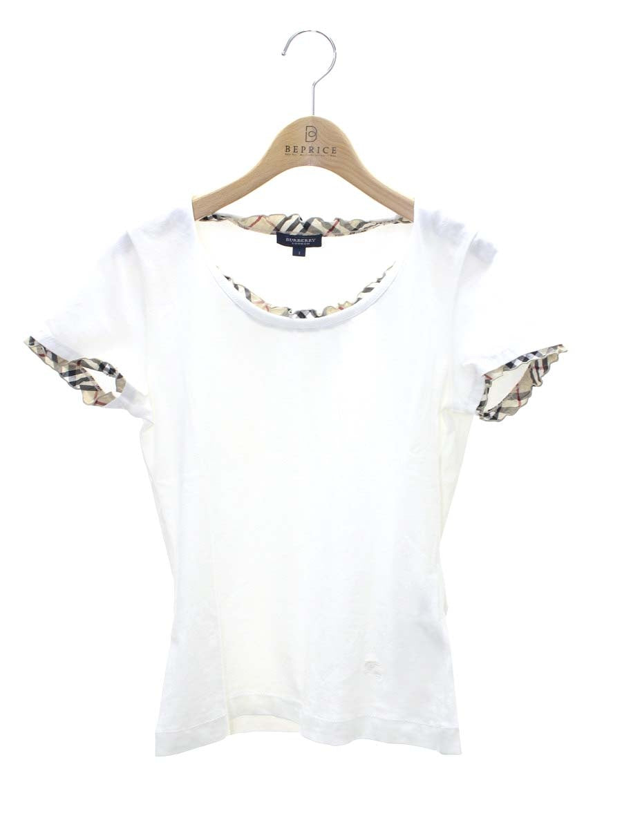 バーバリーロンドン FAA06-012-02 カットソー 1 ホワイト ノバチェック ロゴ ITMKMQX40BYU