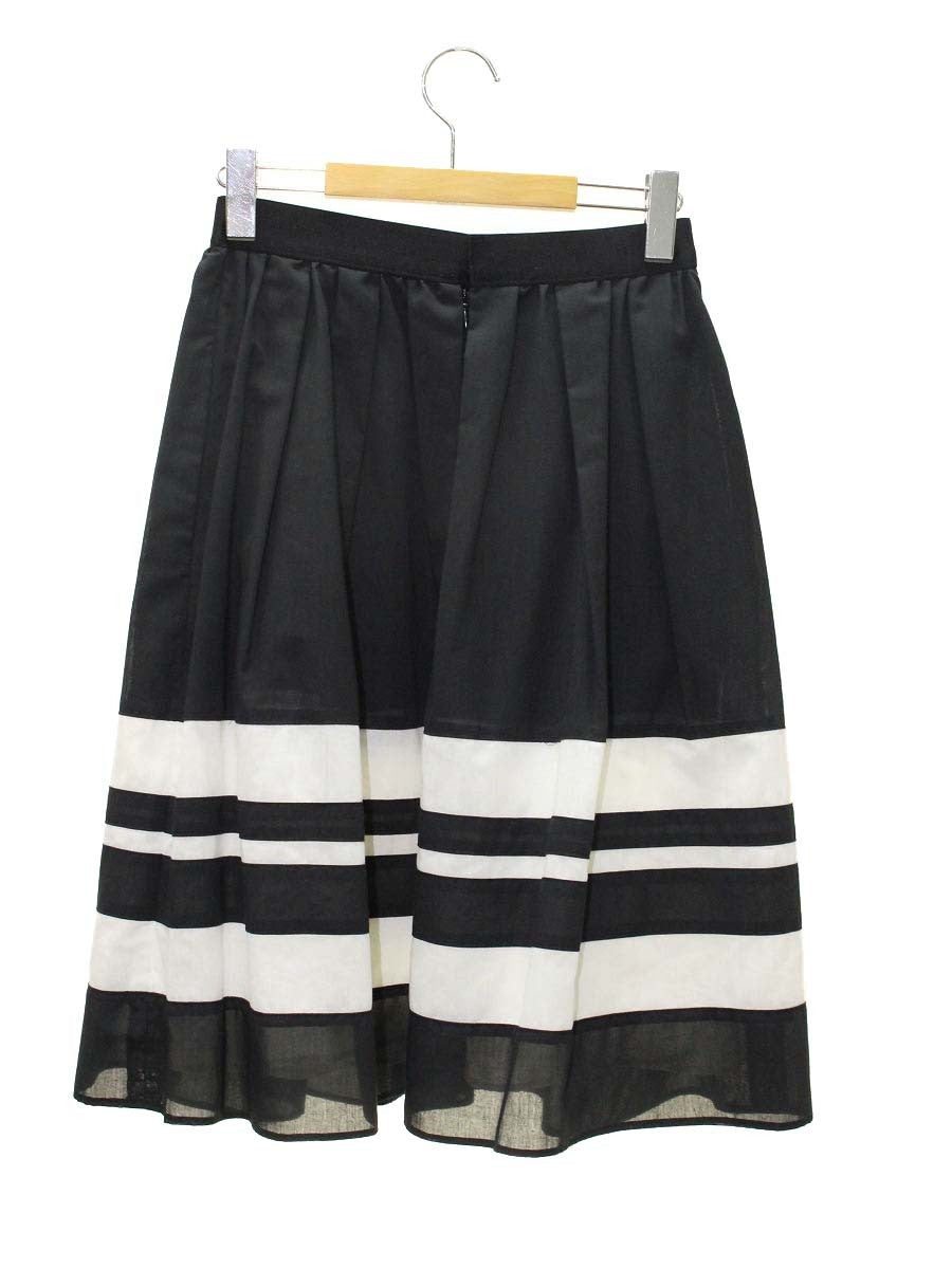 エムズグレイシー 917350 スカート 36 ブラック/ホワイト フレアー ITQQV27JVEC6