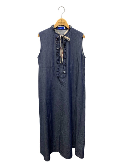 ブルーレーベルクレストブリッジ 55J25-345-29 ワンピース 38 ネイビー デニム フリル フレア ITHIHGO67PPW 【SALE】