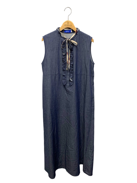 ブルーレーベルクレストブリッジ 55J25-345-29 ワンピース 38 ネイビー デニム フリル フレア ITHIHGO67PPW 【SALE】