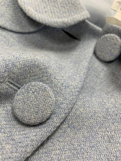 アニエスベー　 1204-3175 08Ｗ コート 40 ブルー クルミボタン スカラップ ウール IT993CETHISA