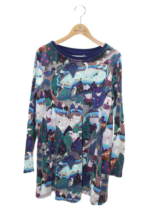 アルベロベロ 432805 チュニック F ネイビー アヒル ぶたさん モチーフ ITKDNGY8TP1O