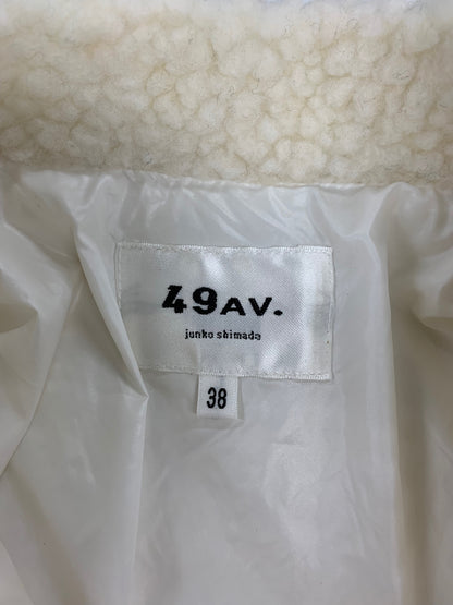 フォーティーナインアベニュー 314151124 ブルゾン 38 ホワイト ボアノーカラーブルゾン IT0C58UA7588