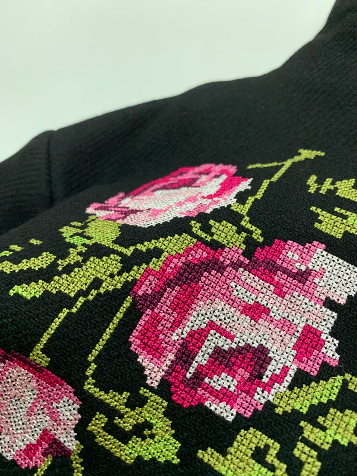 デシグアル 20WWEWEL コート L ブラック フラワーモチーフ 刺繍 IT89SD3XQX8G