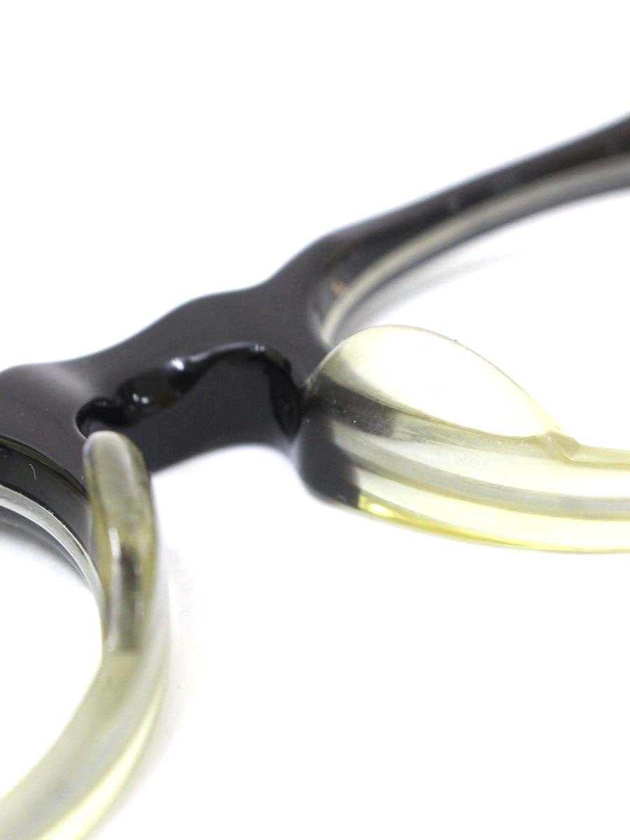 金子眼鏡 KⅭ27 眼鏡 ブラック/クリア メガネ ツートンカラー | 中古