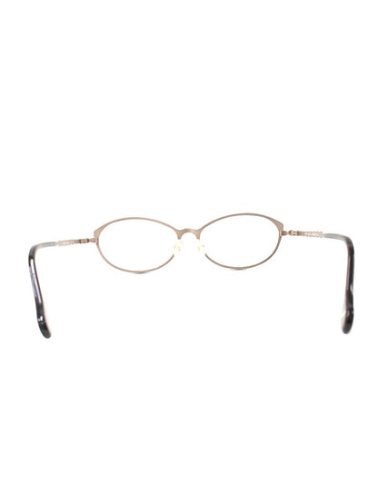 アキット mel2 メガネ ブラウン/マスタード メタルフレーム フルリム オーバル col.KMB ITU8XC0P5D54