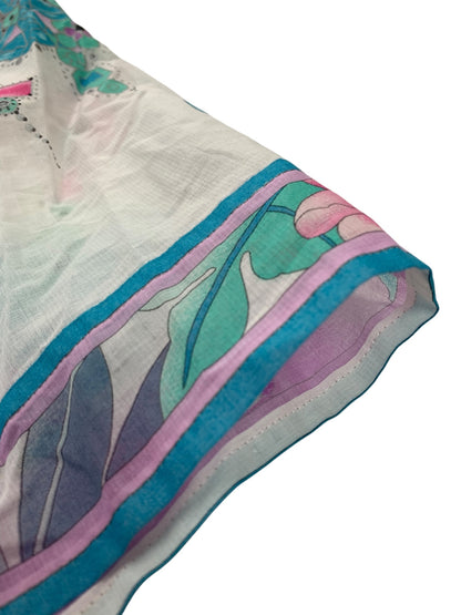 レオナール 0395821 ポンチョブラウス 38 ホワイト フラワープリント ITHB0KMYNQ8C