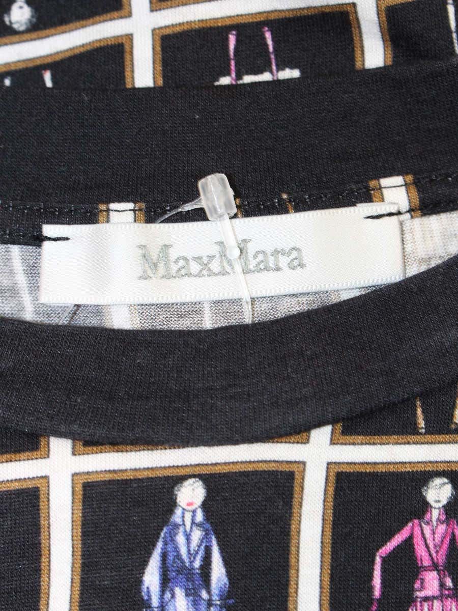 マックスマーラ 19460809 Tシャツ L ブラック プリント IT4LQCYZFL3X