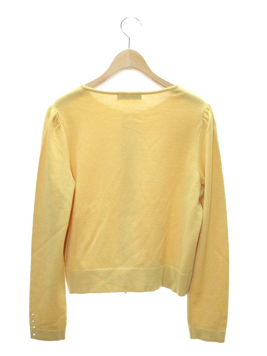 ルネ 6142500 カーディガン 38 イエロー ウール パール フラワージップ IT3Y1YANSAVK