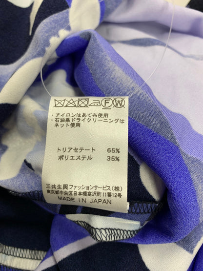 レオナールファッション 0190018 ワンピース 42 ブルー カンカン フラワーモチーフ ITL5N9IPQY5S