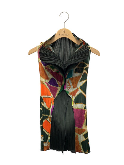 プリーツプリーズイッセイミヤケ PP33-JK734 プルオーバー 3 マルチカラー ガラパゴス諸島 宝石 幾何学模様プリント 変形 ITYGWC2UBZB0