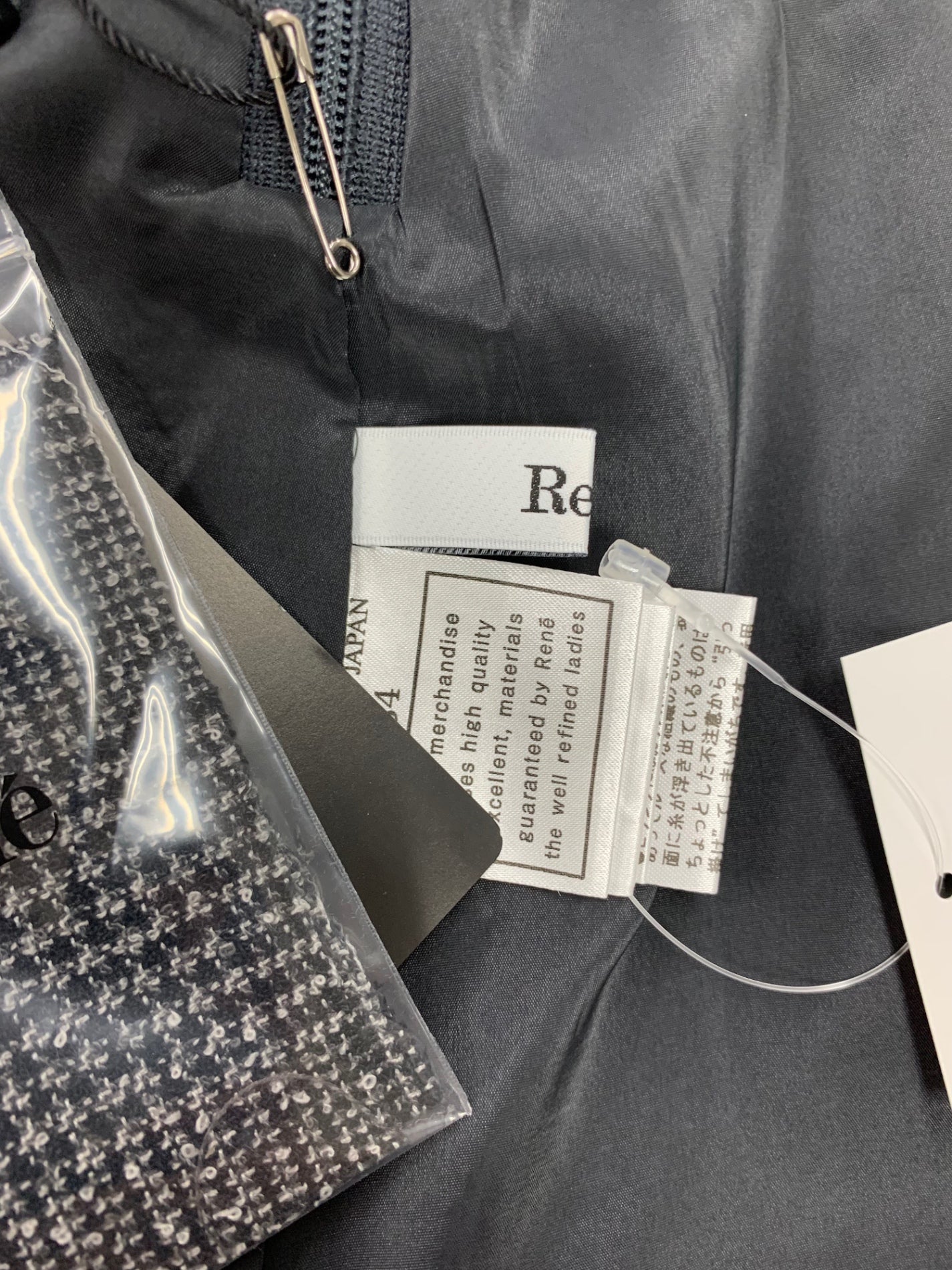 ルネ 6535090 パンツ 34 ブラック ツイード IT3ZJHYPGXCK 【SALE】