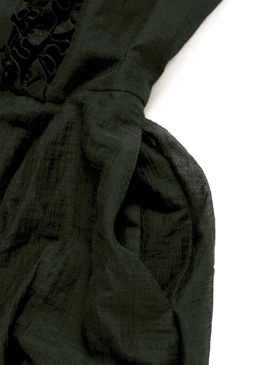 ルネ 5936320 ワンピース 34 ブラック ノースリーブ ワンピースドレス パール フリル ITGPY2BAAJ4C 【SALE】