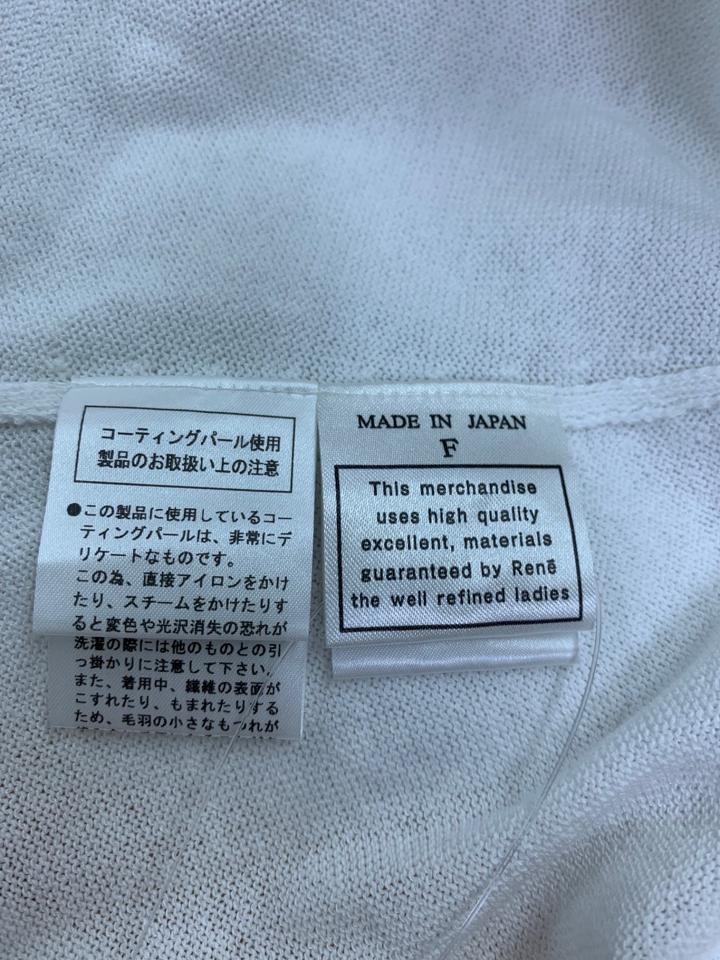 ルネ 6622100 ケープ F ホワイト マント リボンタイ ニット ITMFNH5R851T