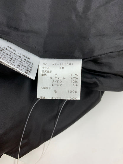 エムズグレイシー カラフルドット入り千鳥柄ジャンパースカート 211607 ワンピース 38 ブラック ホワイト リボンブローチ IT3HO3I7XIAO