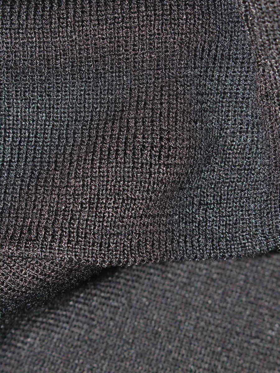 エムズグレイシー 918119 Tシャツ カットソー 40 ブラック 袖リボン シースルー ニット ITLS0M5AIC5K