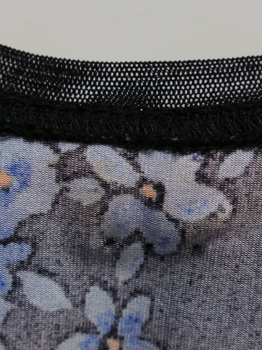 スーパービューティー トップス 40 ブルー 花 ビジュー リボン IT5PTLBN02J8 【SALE】