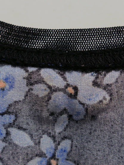 スーパービューティー トップス 40 ブルー 花 ビジュー リボン IT5PTLBN02J8 【SALE】