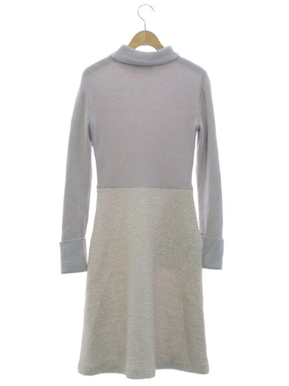 ルネ Knit Dress 6232450 ニットワンピース 34 グレー ツイード切替 ITEVIYUJM1IG