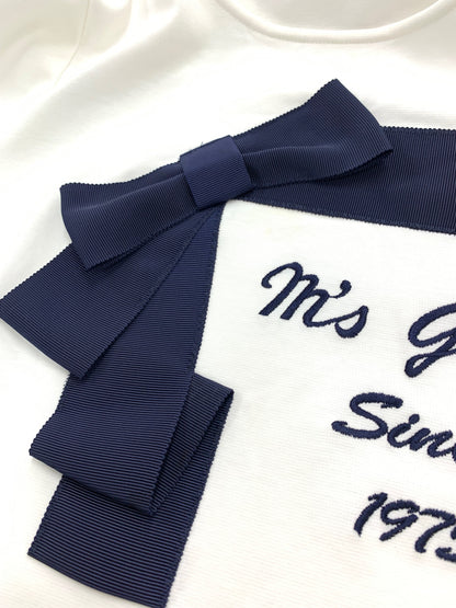 エムズグレイシー グログランリボン付きカットソー 515334 Tシャツ 40 ホワイト IT17N0QJL2O0