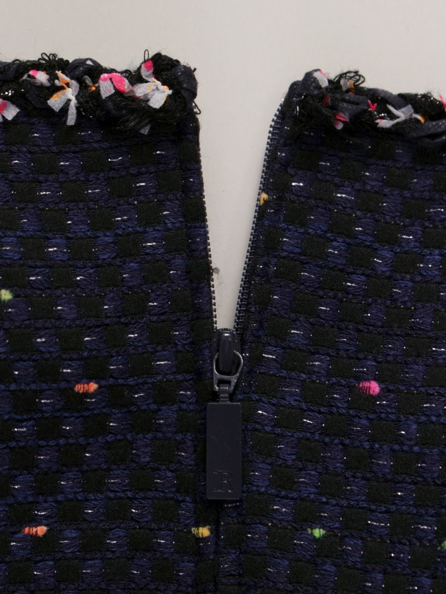 ルネ 6936350 ワンピース 38 ネイビー TISSU ツイード ITBVG9GD8EJW