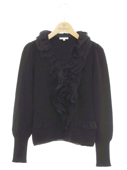 トゥービーシック W5F02-425-09 カーディガン Ⅰ ブラック フリル ITO5MUMQEZOG