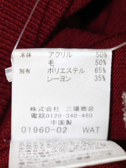 ブルーレーベルクレストブリッジ 55N12-652-19 ニット 38 ワインレッド ボトルネック サイドチェック切替 ITL5DQG8O3RW