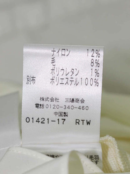 トゥービーシック W7P14-693-02 ニットチュニック 46 アイボリー 素材切替 フラワー刺繍 ITNN2OGKRSZA