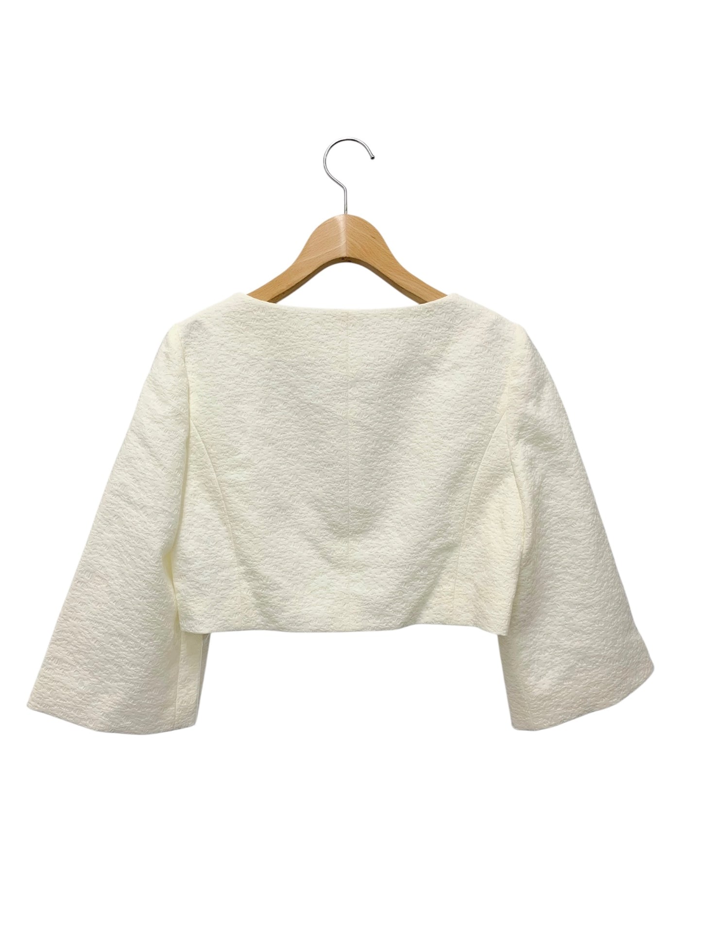 エムズグレイシー 414103 ジャケット 36 ホワイト ジャガード ラインストーン コンパクトボレロ IT9947SOM0S5 【SALE】