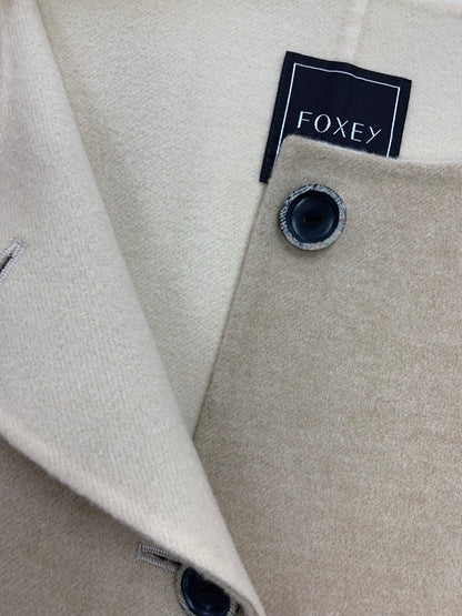 フォクシー 33599 コート 38 ベージュ カシミヤ ダブルフェイス ITV46VXSMRS8