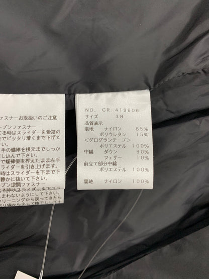 エムズグレイシー ストレッチダウン  419606 ショートコート 38 ブラック パールワッペン フード ITRD2BFZ2VEE