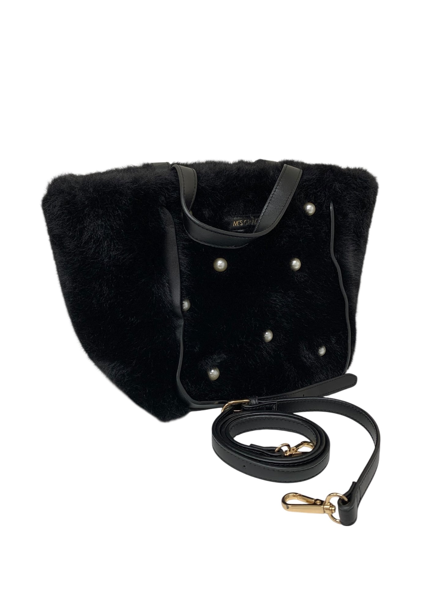 エムズグレイシー ハンドバッグ ブラック フェイクファー パール 2WAY IT3TLYXBQG14