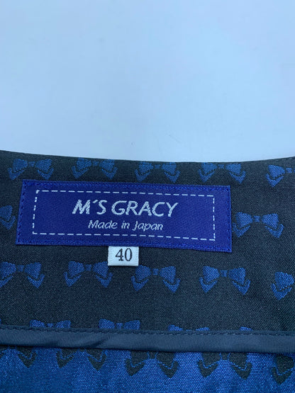 エムズグレイシー 019104 コート 40 ブラック リボンモチーフ カメリアダブルジップ ITGTI1LVHTGS