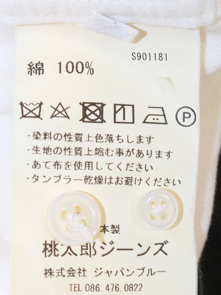 桃太郎ジーンズ シャツ 34 ホワイト ブラウス コットン ITDA1A15YS1K