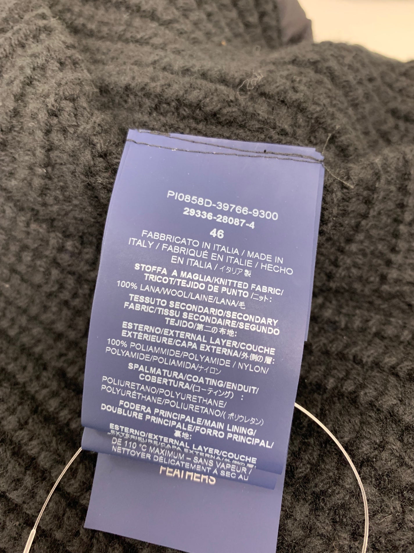 ヘルノ PI0858D 39766 9300 ダウンコート 46 ブラック ニット切替 IT6BVKIH7XT4 【SALE】