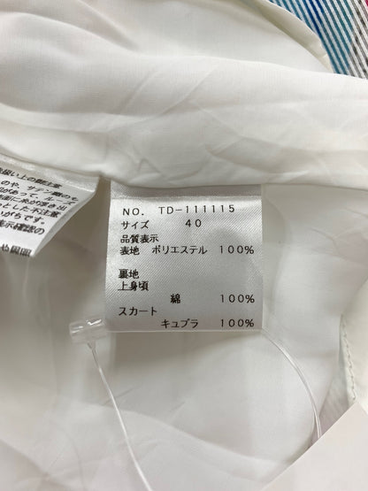 エムズグレイシー 111115 ワンピース 40 ホワイト フラワーモチーフ タック IT59I57H9QIU