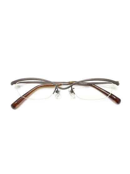 フォーナインズ S-207T メガネ ブラウン メタルフレーム ハーフリム スクエア IT7P1FEWHDCE 【SALE】