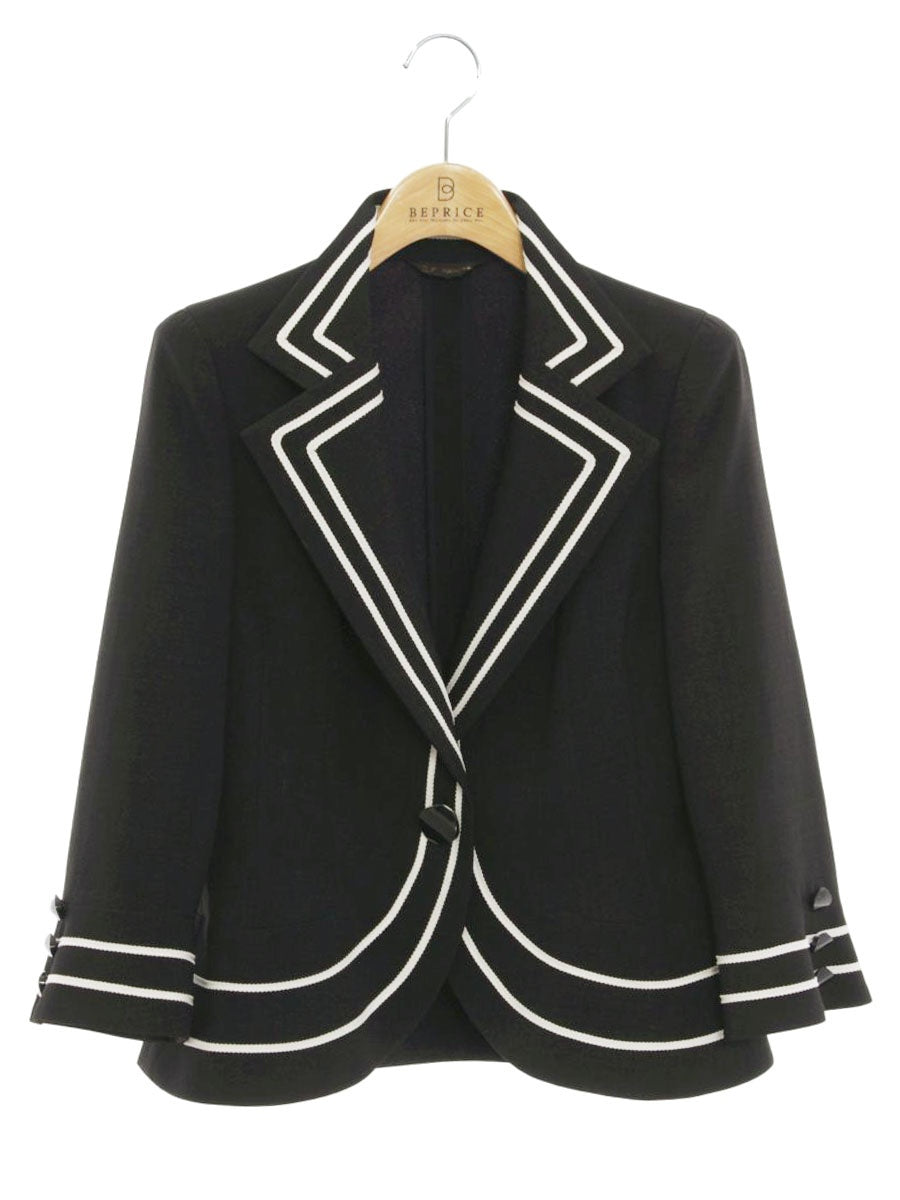 ベラ 381-5236 テーラードジャケット 38 ブラック ライン ITK5QAKKSLTW