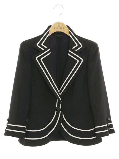 ベラ 381-5236 テーラードジャケット 38 ブラック ライン ITK5QAKKSLTW