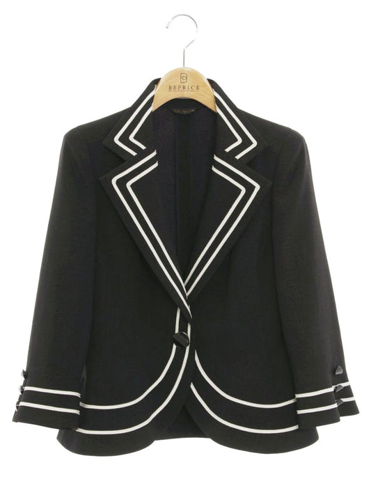 ベラ 381-5236 テーラードジャケット 38 ブラック ライン ITK5QAKKSLTW