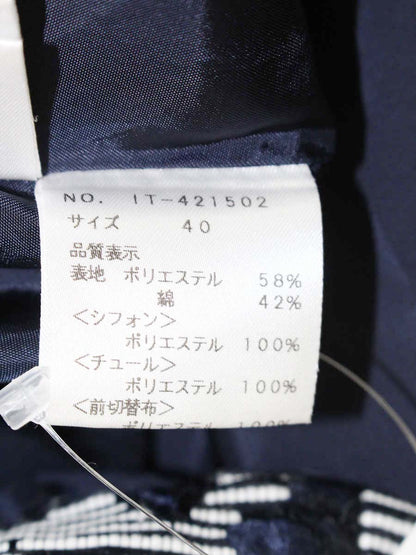 エムズグレイシー 421502 ワンピース 40 ネイビー シフォン 切替 ITMMHDEL9FXU