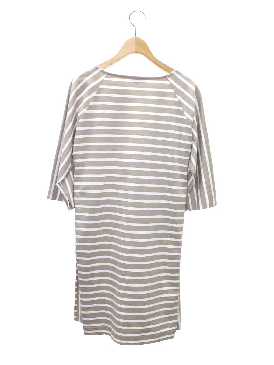 スタジオピッコーネ P959217 ワンピース 40 ベージュ ボーダー ビジュー ワンポイント IT12CE846CDW