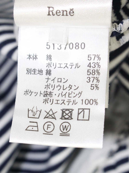 ルネ 5137080 ワンピース 38 ネイビー ブリージーサマー フリル ボーダー ITY7HUY1CF04