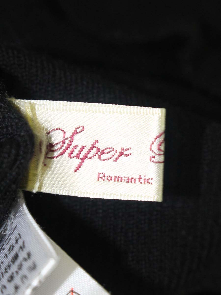 スーパービューティー ニット 42 ブラック 衿ビジュー レース IT1NQ4ZJFSHK